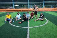 Para wartawan di Lingga usai melaksanakan olahraga futsal (Foto : Wandy)