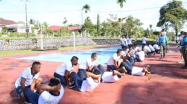 Prajurit dan PNS Lanal Dabo Singkep Ikuti Samapta Rutin Periodik II Tahun 2021 (Foto : Wandy)