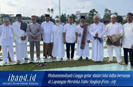 Jamaah Muhammadiyah Lingga Laksanakan Sholat Idul Adha, Ini Pesan Wakil Bupati Lingga Usai Sholat