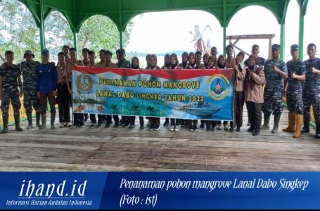 Lanal Dabo Singkep Kembali Tanam Ribuan Bibit Mangrove di Singkep Pesisir