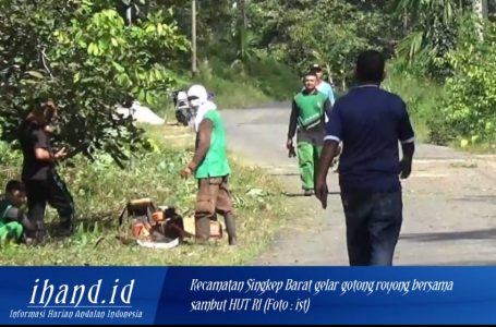 Sambut HUT ke-77 RI, Camat Singkep Barat Bersama Masyarakat Gelar Goro