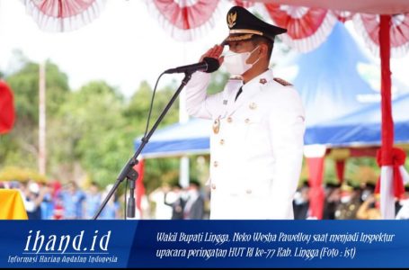 Wakil Bupati Lingga Pimpin Upacara HUT RI ke-77 di Kab. Lingga