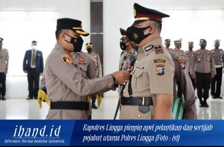 Kapolres Lingga Pimpin Upacara Pelantikan dan Sertijab Pejabat Utama Polres Lingga