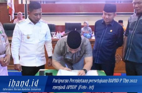 DPRD Lingga Gelar Paripurna Permintaan Persetujuan RAPBD P TA 2022 menjadi APBD P 2022