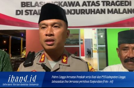 Polres Lingga Bersama Pemkab dan Koni Lingga Gelar Doa Bersama Pasca Peristiwa Kanjuruhan