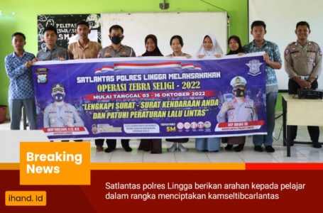 Satlantas Polres Lingga Berikan Arahan Pada Pelajar Guna Ciptakan Kamseltibcarlantas