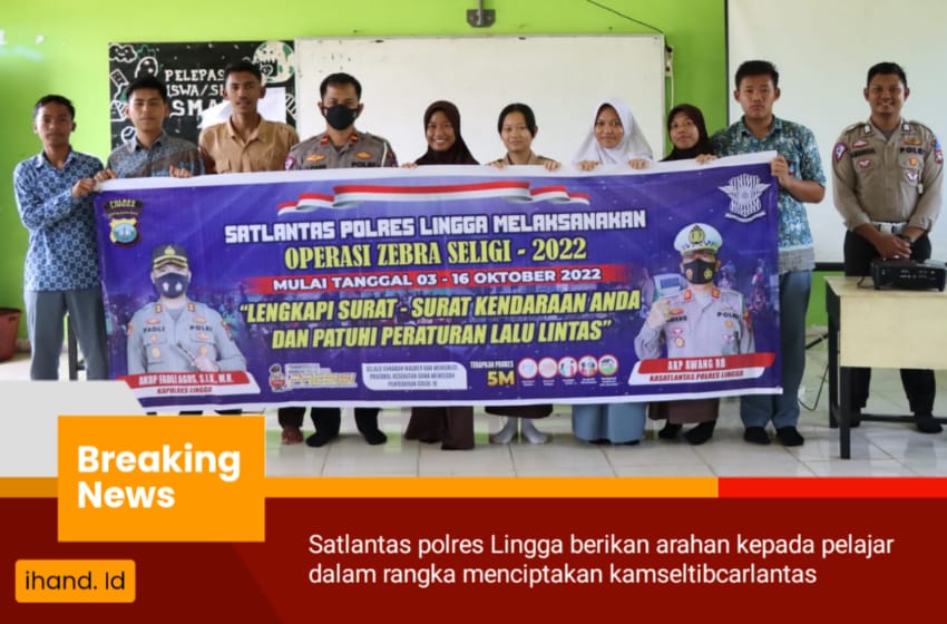  Satlantas Polres Lingga Berikan Arahan Pada Pelajar Guna Ciptakan Kamseltibcarlantas