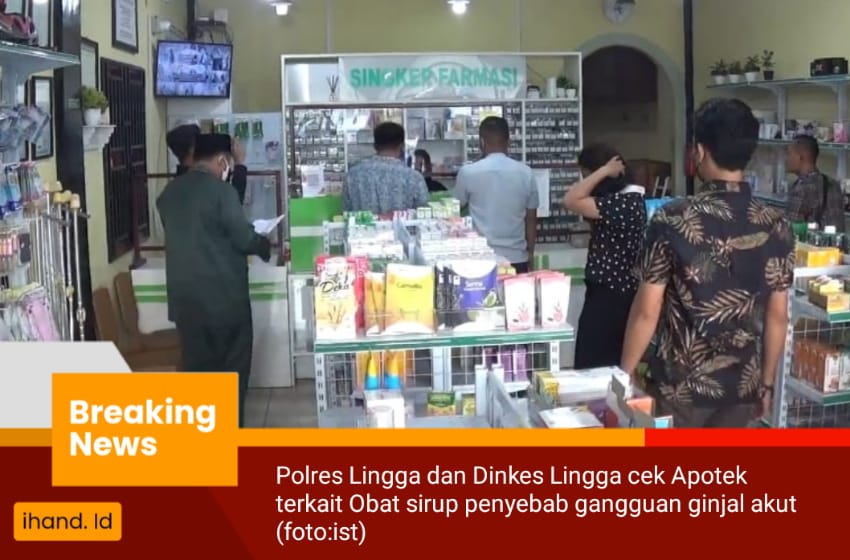  Polres Lingga Bersama Dinkes Lingga  Cek Peredaran Obat Sirup Penyebab Gangguan Ginjal Akut di Beberapa Apotek