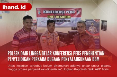 Polsek Daik Lingga Gelar Konferensi Pers Penghentian Penyelidikan Perkara Dugaan Penyalahgunaan BBM