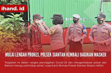 Kembali Lengah Prokes, Polsek Siantan Polres Kepulauan Anambas Bagikan Masker