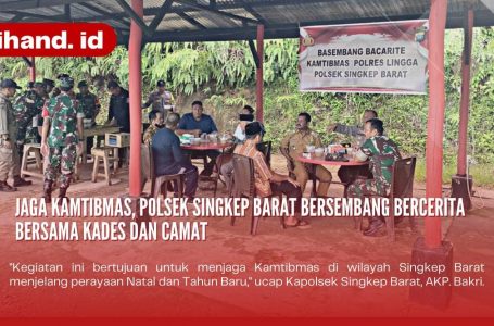 Jaga Kamtibmas, Polsek Singkep Barat Bersembang Bercerita Bersama Kades dan Camat