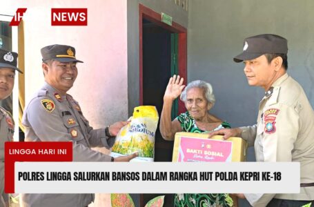 Polres Lingga Salurkan Bansos Sempena HUT Polda Kepri ke-18