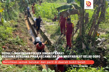 Peduli Lingkungan, Polsek Singkep Barat Bersama Pihak Kecamatan dan Masyarakat Gelar Goro