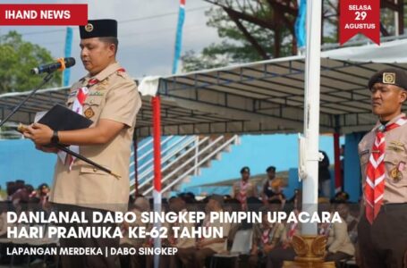 Danlanal Dabo Singkep Pimpin Upacara Peringatan Hari Pramuka Ke-62 Tahun