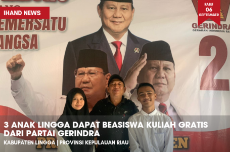 3 Anak Lingga Dapat Beasiswa Kuliah Gratis Dari Partai Gerindra