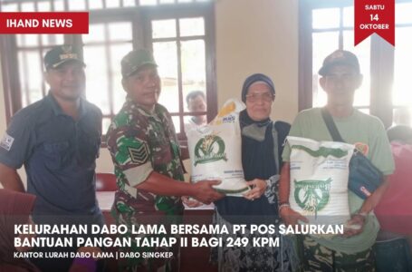 Kelurahan Dabo Lama Bersama PT Pos Salurkan Bantuan Pangan Tahap II Bagi 249 KPM