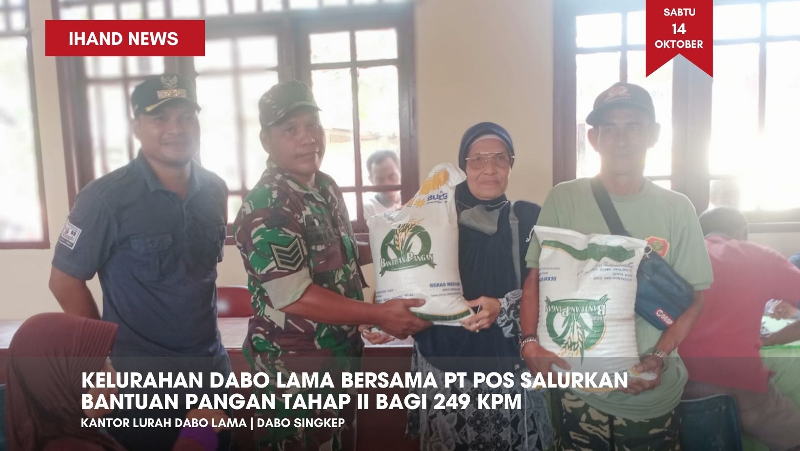  Kelurahan Dabo Lama Bersama PT Pos Salurkan Bantuan Pangan Tahap II Bagi 249 KPM