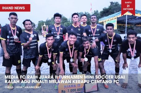 Media FC Raih Juara II Turnamen Mini Soccer Usai Kalah Adu Pinalti Melawan Kerapu Centang FC