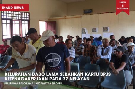 Kelurahan Dabo Lama Bagikan Kartu BPJS Ketenagakerjaan Pada 77 Nelayan