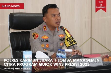 Polres Karimun Juara 1 Lomba Managemen Citra Program Quick Wins Presisi 2023