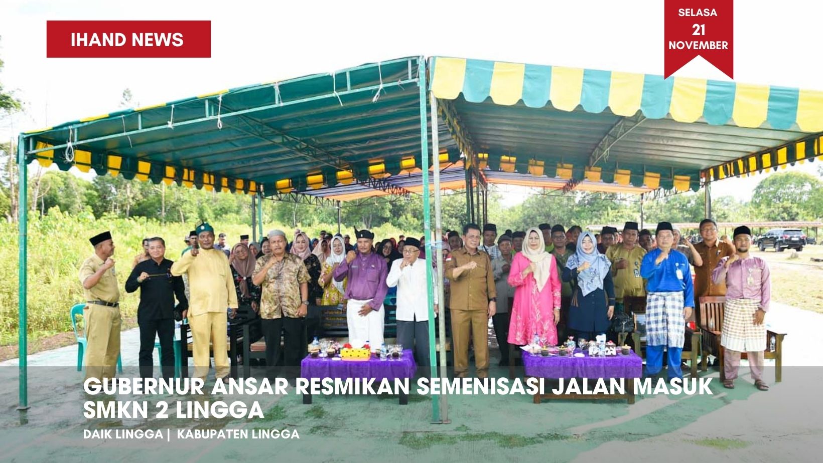  Gubernur Ansar Resmikan Semenisasi Jalan Masuk SMKN 2 Lingga