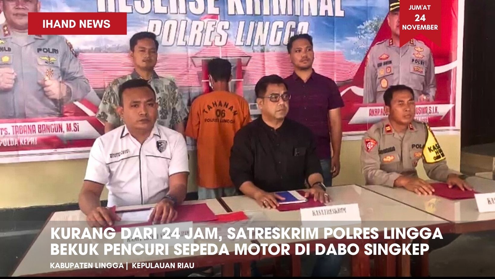  Kurang Dari 24 Jam, Satreskrim Polres Lingga Bekuk Pencuri Sepeda Motor di Dabo Singkep