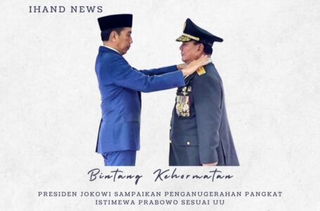 Presiden Jokowi Sampaikan Penganugerahan Pangkat Istimewa Prabowo Subianto sesuai UU