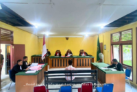 Sidang kasus asusila di Ponpes Tahfidz Air Panas Dabo Singkep (foto: ist) 