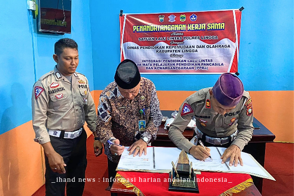  Satlantas Polres Lingga dan Dinas Pendidikan Tandatangani MoU untuk Kurikulum Keselamatan Berlalulintas