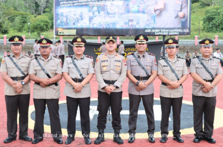 Kapolres Lingga Pimpin Upacara Sertijab dan Pelantikan Pejabat Utama Polres Lingga