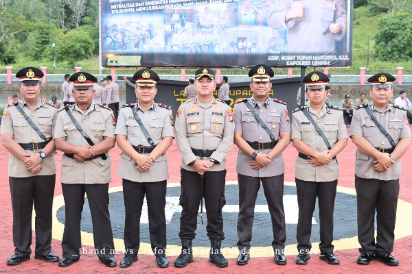  Kapolres Lingga Pimpin Upacara Sertijab dan Pelantikan Pejabat Utama Polres Lingga