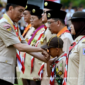 Presiden saat menghadiri Upacara Peringatan Hari Pramuka ke-57, di Lapangan Gajahmada, Taman Rekreasi Wiladatika, Cibubur, Jakarta, Selasa (14/8). (Foto: Humas/Rahmat).