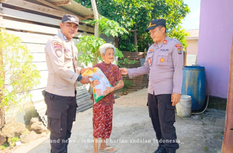 Polsek Dabo Salurkan Bantuan Sembako dari Kapolda Kepri kepada Warga Dabo Singkep