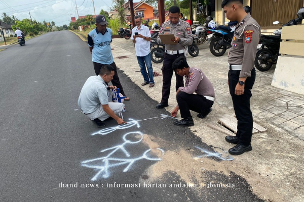  Sat Lantas Polres Lingga Lakukan Olah TKP Laka Lantas Tragis di Dabo Singkep