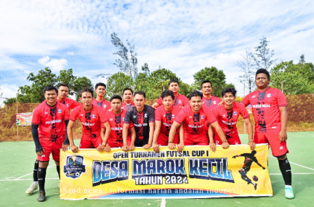 Turnamen Futsal Open Cup I Desa Marok Kecil: Polsek Dabo Berhasil Singkirkan Macan Kurung Dengan Skor 4:3