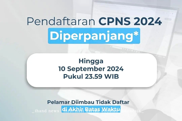  Pendaftaran CPNS Diperpanjang Hingga 10 September