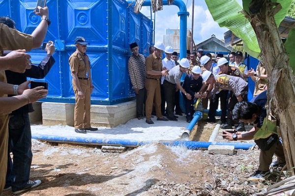 Optimalisasi Embung Gemuruh dan Pembangunan Pipa Transmisi Air Baku Rampung, Masyarakat Lingga Nikmati Pasokan Air 24 Jam | fotografer: ist