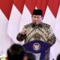 Presiden Prabowo Subianto menghadiri acara penyerahan secara digital Daftar Isian Pelaksanaan Anggaran (DIPA) dan Buku Alokasi Transfer ke Daerah (TKD) Tahun Anggaran 2025, serta peluncuran Katalog Elektronik versi 6.0, yang digelar di Istana Negara, Jakarta, pada Selasa, 10 Desember 2024. Foto: BPMI Setpres/Muchlis Jr