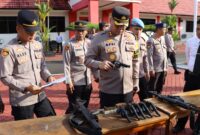 AKBP Apri Fajar Hermanto Pimpin Pengecekan Senjata Api Inventaris Polres Lingga dan Polsek Jajaran | f. Humas Polres Lingga