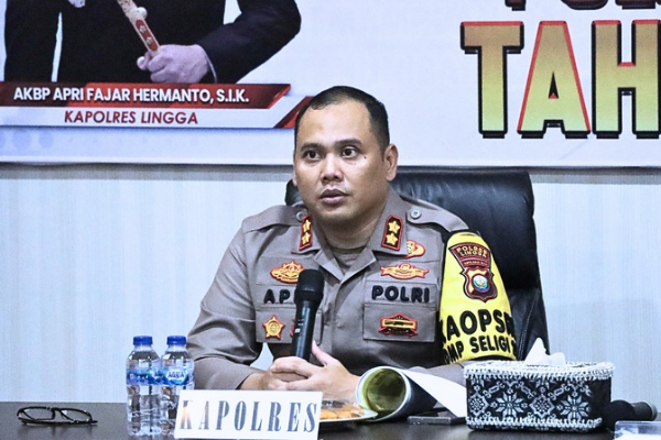 AKBP Apri Fajar Hermanto Pimpin Press Release Akhir Tahun 2024 Polres Lingga | f. Humas Polres Lingga