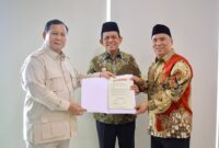 Ansar - Nyanyang saat mendapatkan rekomendasi dari ketua umum Pimpinan partai Gerindra, Presiden RI Prabowo Subianto | f. Ist