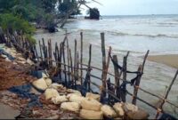 Jalan Raya Batu Berdaun Terkikis Akibat Abrasi Pantai | f. Ist