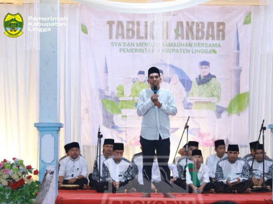 Wakil Bupati Lingga, Novrizal hadiri Tabligh Akbar sambut Ramadhan di Kampung Damnah, Setajam, Dabo Singkep | f. Ist