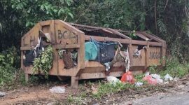 Kondisi tempat sampah di Jalan Pantai Nusantara, Desa Tanjung Harapan | f. Cahyo