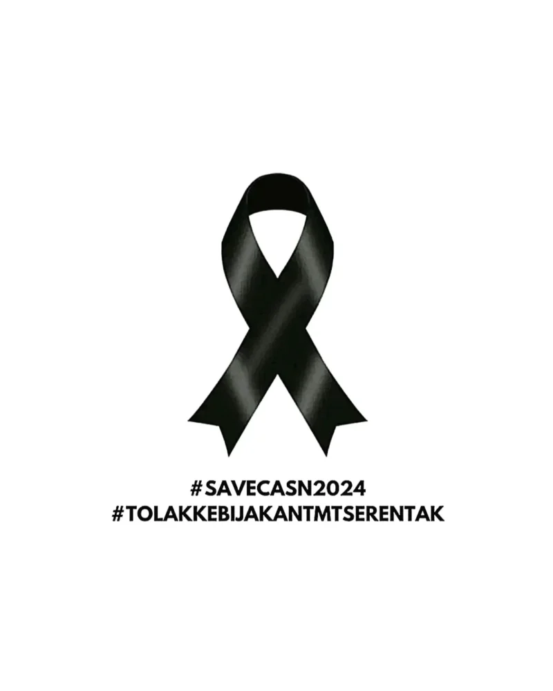 #TolakKebijakanTMTSerentak dengan gambar pita hitam menjadi trending topic | f. Sosmed x