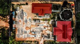 Keterangan foto: kondisi pelabuhan Roro Penarik, Daik Lingga, dari atas menggunakan drone | f. Dedi_iansyah