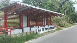 Penampakan Halte yang digarap oleh Dinas Perhubungan (Dishub) Kabupaten Lingga dinilai menyalahi aturan dan membuang-buang Anggaran, Kamis (10/04/2025) | f. Vtwri