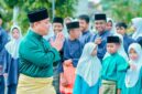 Pemerintah Kabupaten Lingga menggelar upacara peringatan Hari Pendidikan Nasional (Hardiknas) 2025 dengan khidmat di halaman Kantor Bupati Lingga, Jumat (2/5/2025) | f. Diskominfo lingga