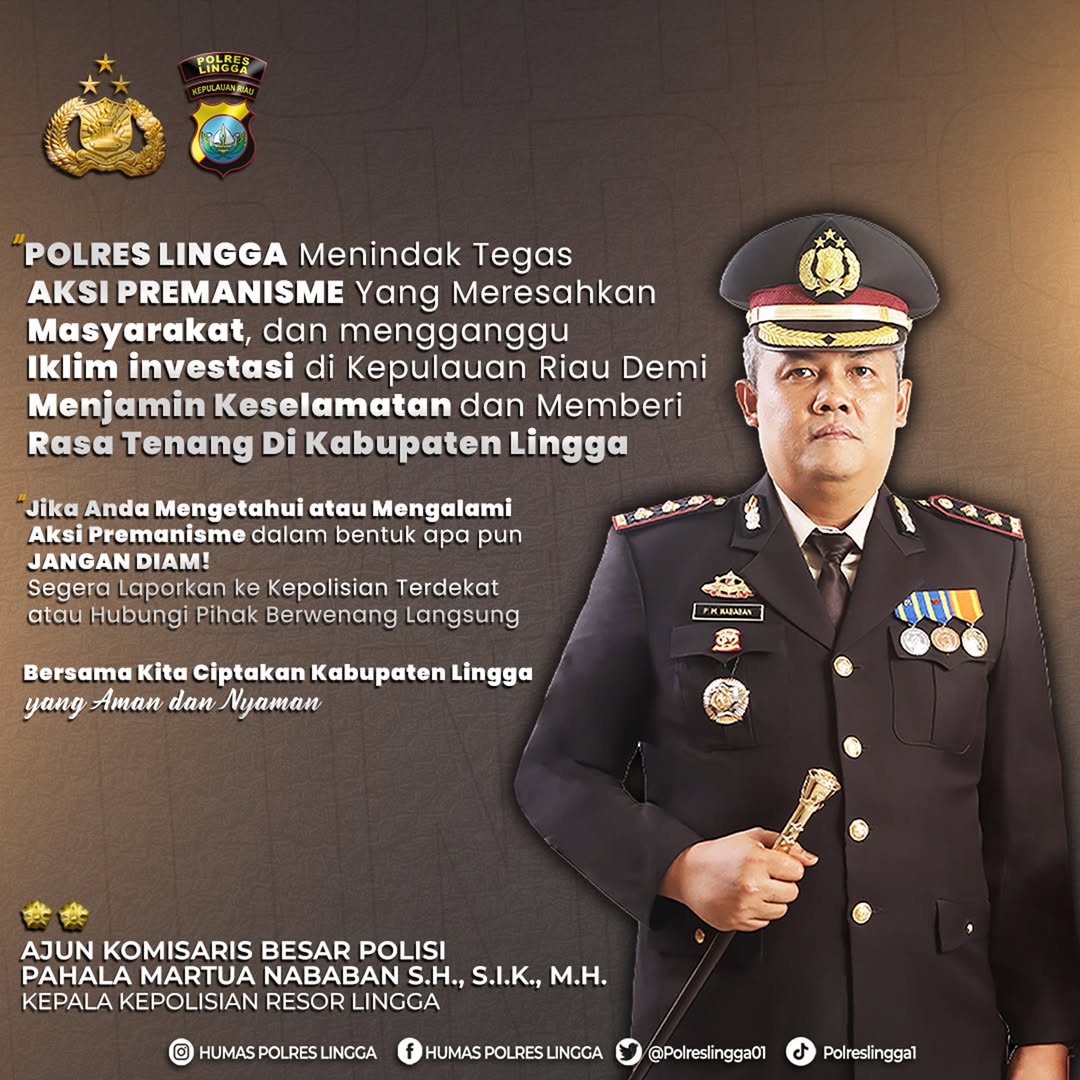 Polres Lingga siap tindak tegas segala bentuk premanisme | f. Ig humas Polres Lingga
