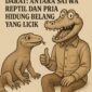 Ilustrasi gambar lucu antara Biawak darat dan buaya darat | f. Red